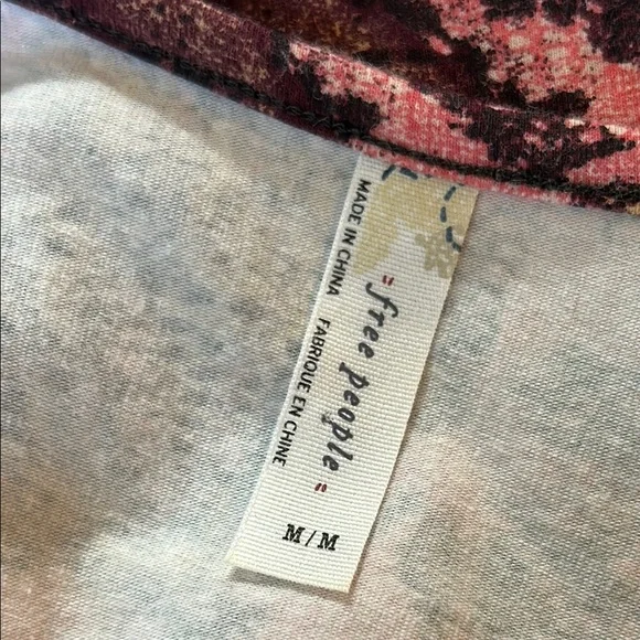 Free People Floral Pink Mini Dress Size Medium - Picture 4 of 7